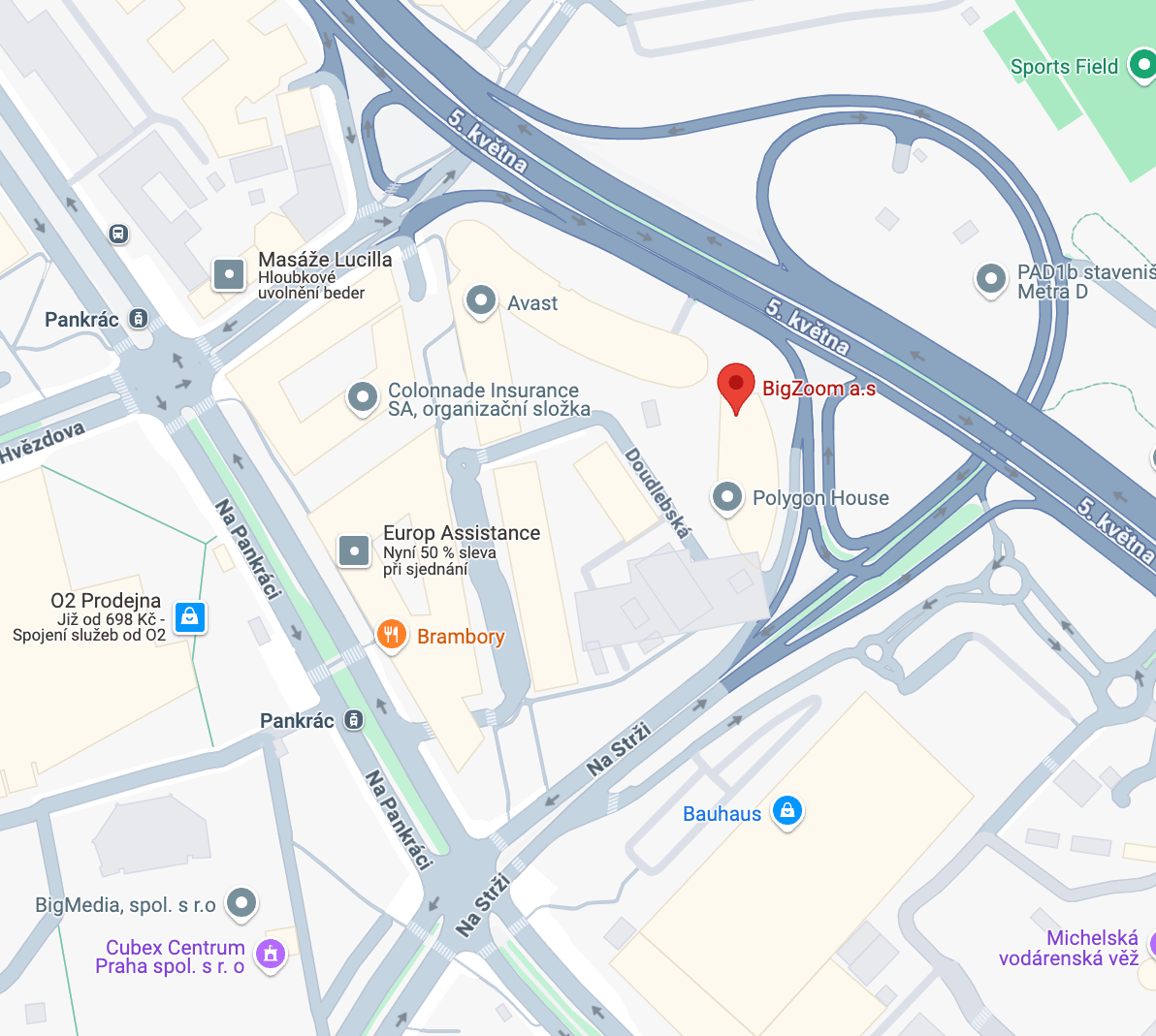 Mapa se sídlem provozovatele